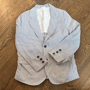 Children's Blue & White Seersucker Blazer - Classic Single-Breasted